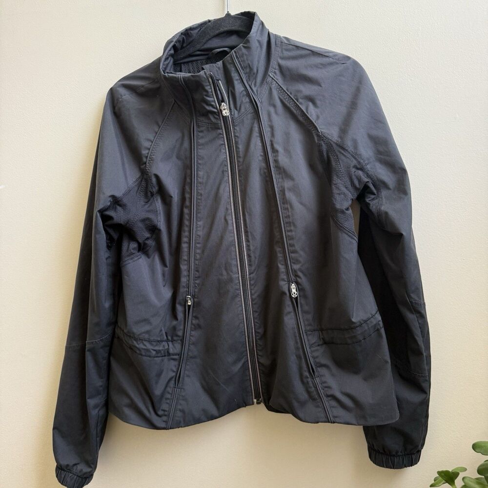 Lululemon Women’s Black Full Zip Athletic Jacket Mesh Vent Running Training 8